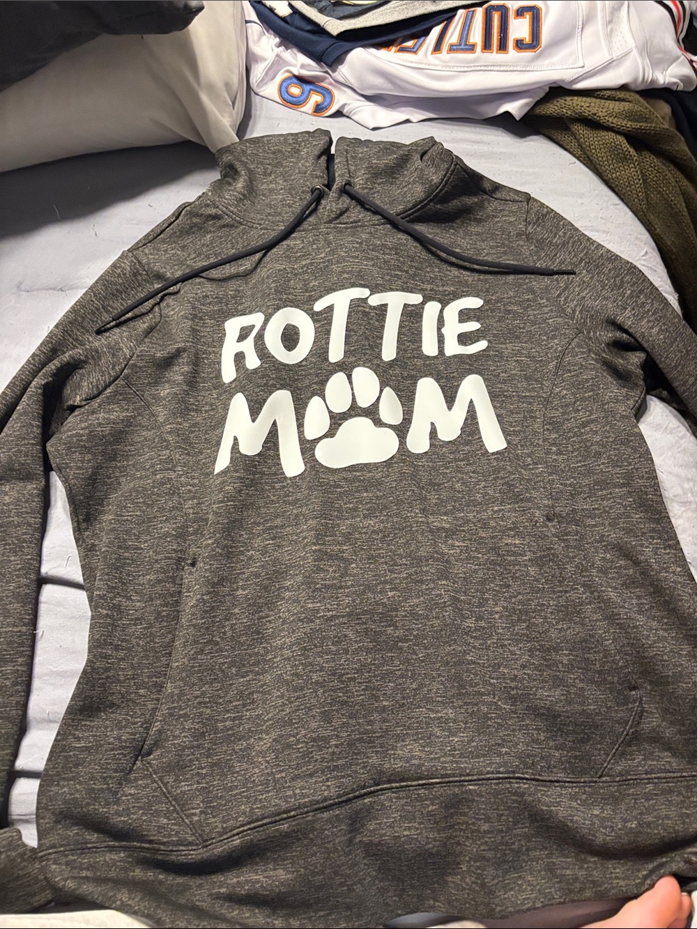 grey rottie mom sweatshirt (rottweiler mom) large